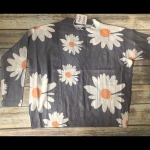 Grey Mock Neck Daisy lightweight Sweater Davi&Dani